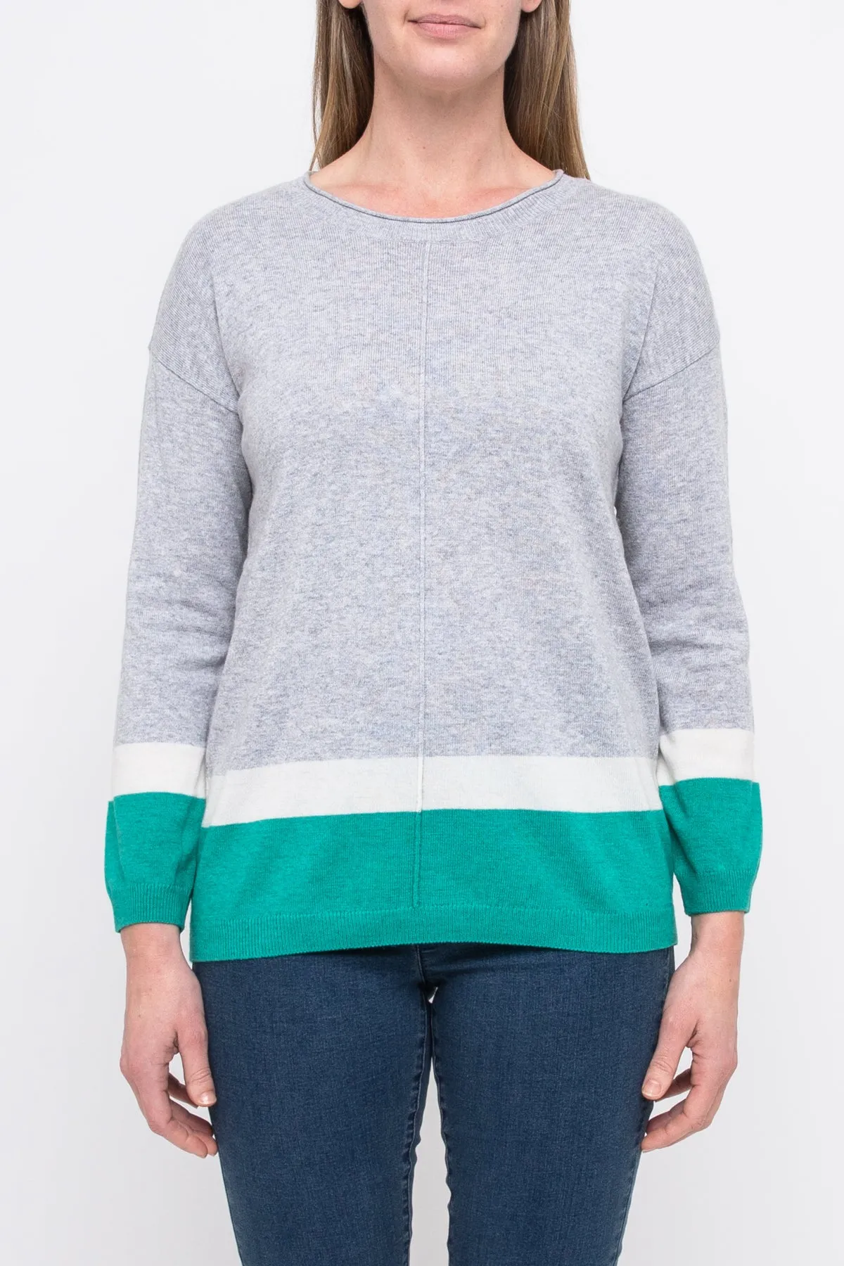 Jump Hem Stripe Pullover | Jade Combo J54611045A