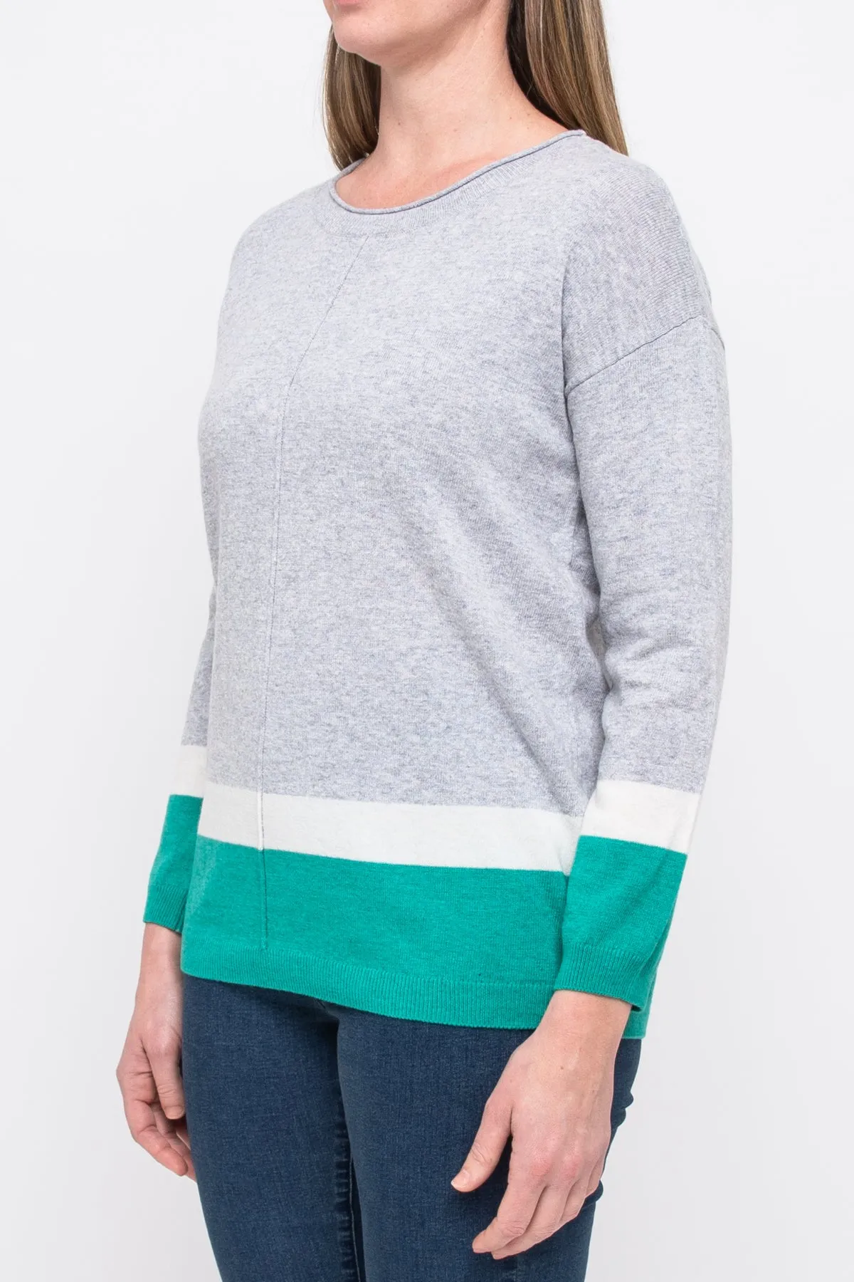 Jump Hem Stripe Pullover | Jade Combo J54611045A