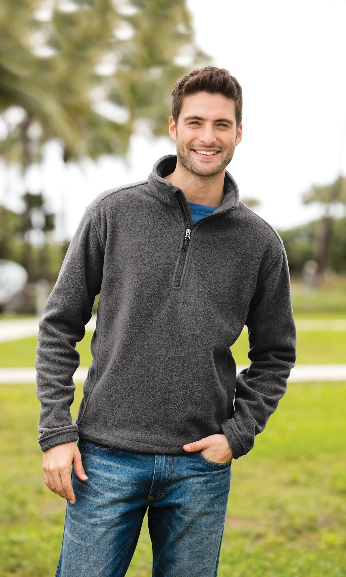 Kiwanis Quarter Zip Fleece Pullover - Embroidered CKI