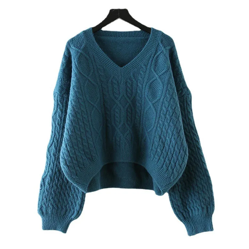 Korean Style Solid Color Pullover Sweater Outer Wear