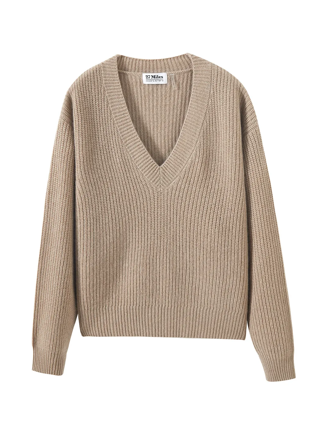 Kylie Ribbed Cashmere V Neck