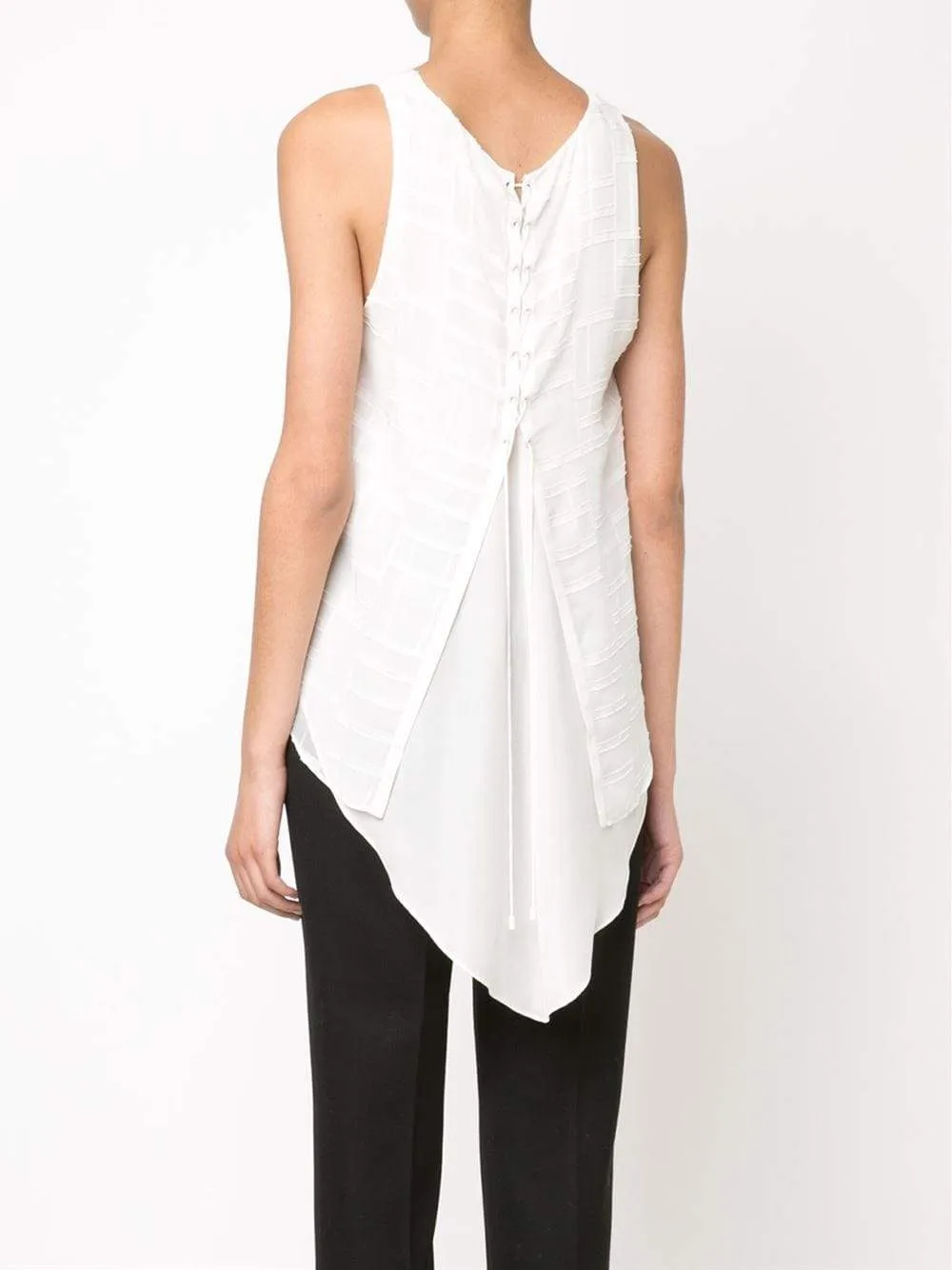 Lace Up Texture Tank