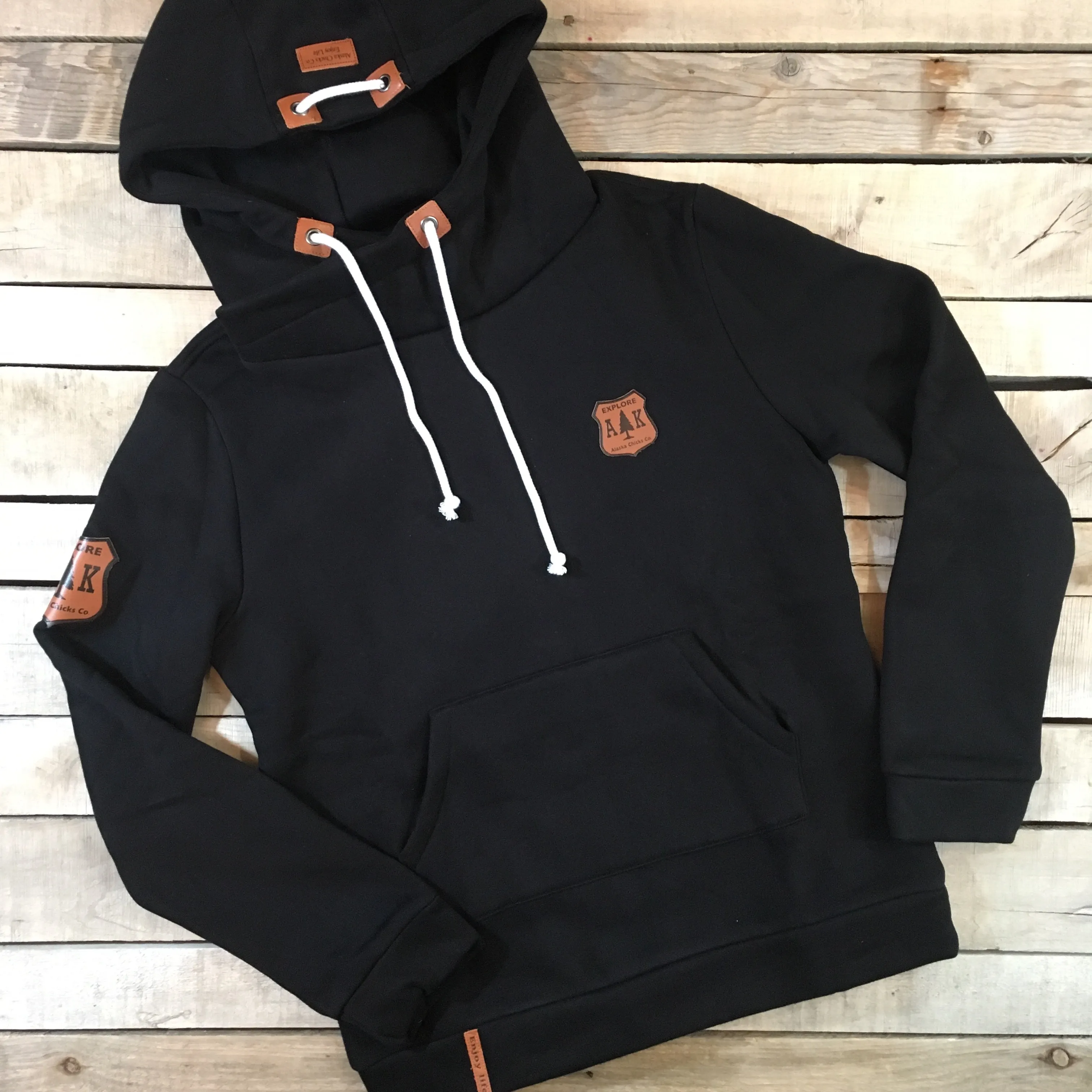 Lazy Mountain Leather Patch Hoodie