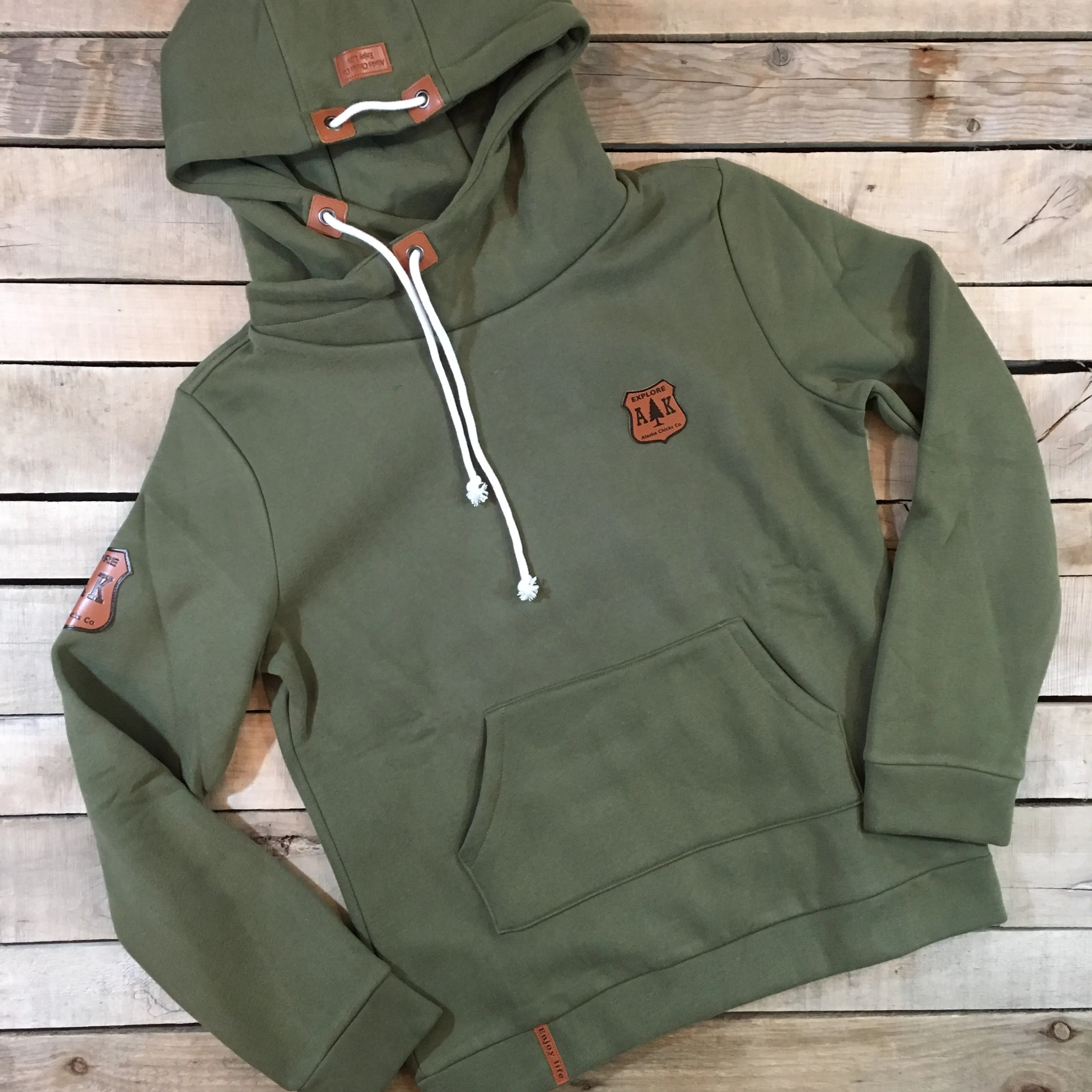 Lazy Mountain Leather Patch Hoodie