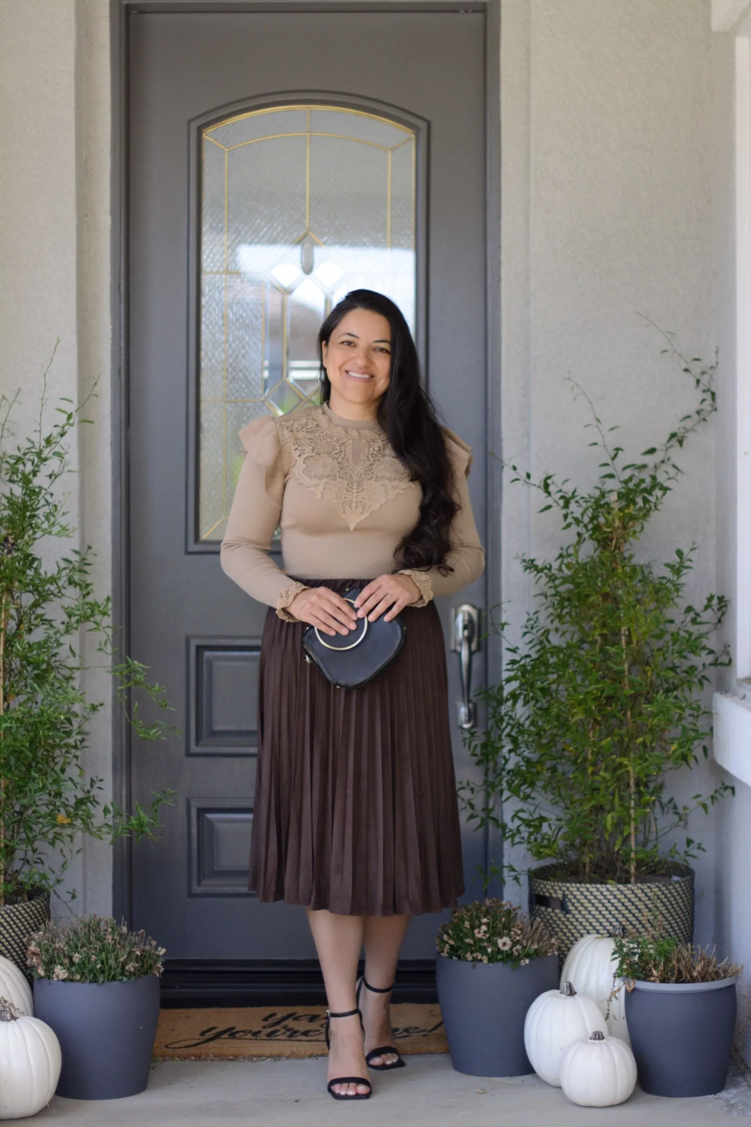 Lennon Faux Suede Brown Skirt