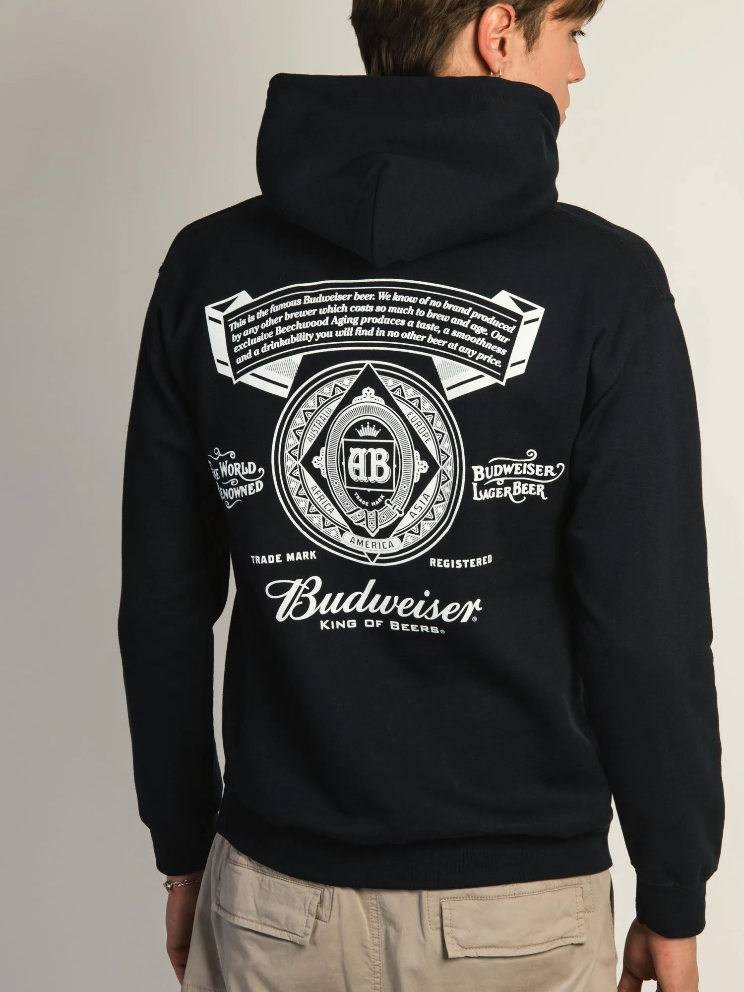 LICENSED BUDWEISER RETRO PULLOVER HOODIE