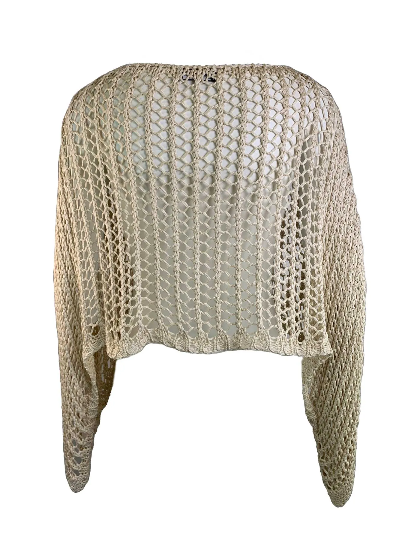 Lochstrick Pullover kurz sand