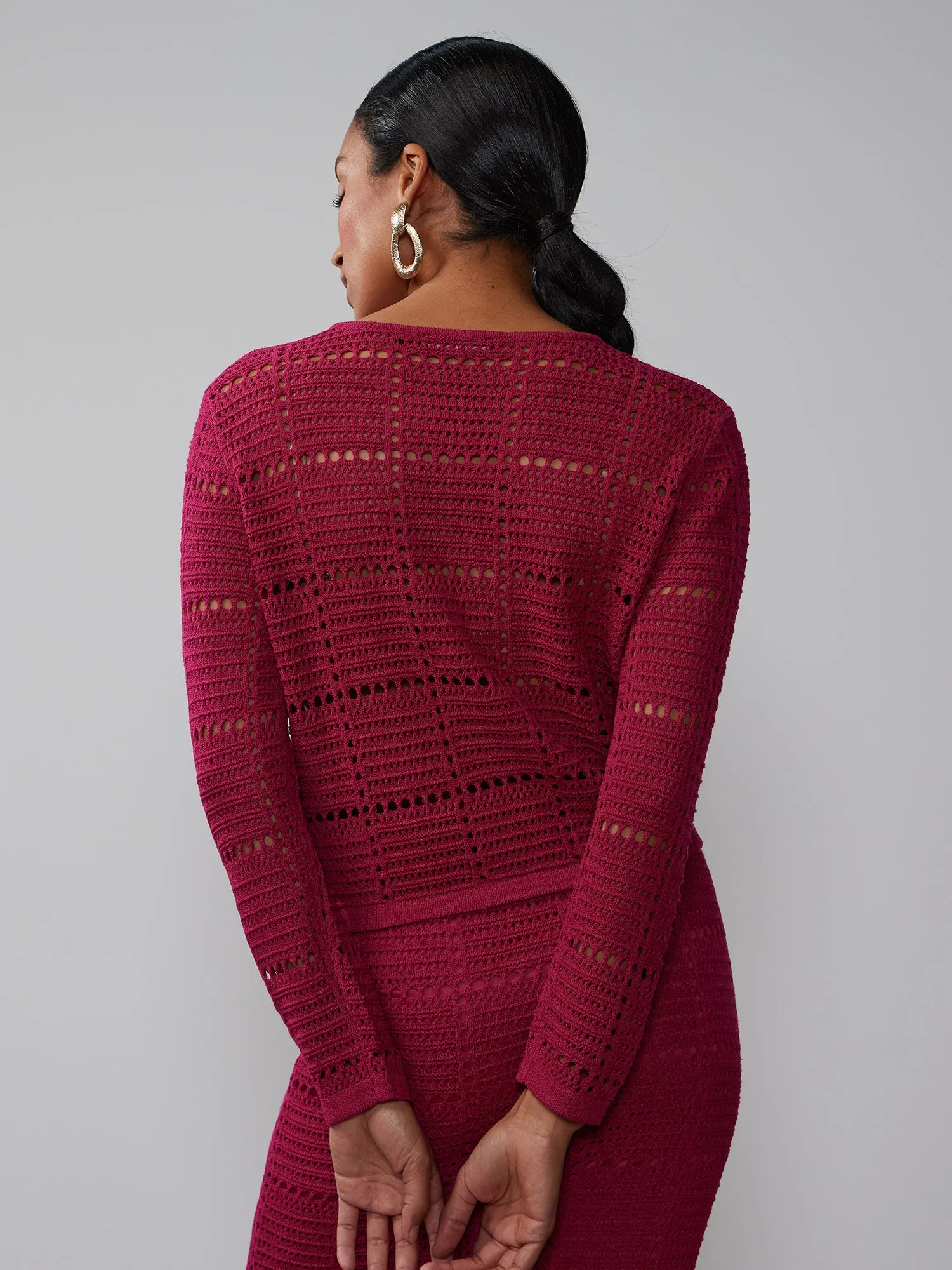 Long Sleeve Square Crochet Pullover