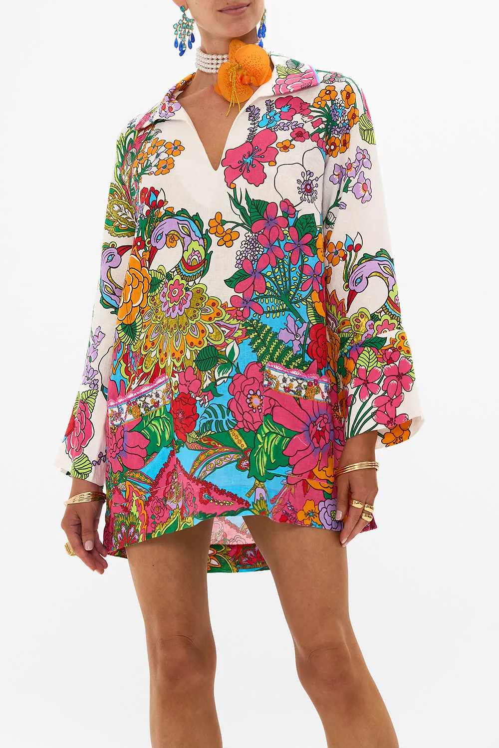 LONG SLEEVE TUNIC DRESS COSMIC PRAIRIE