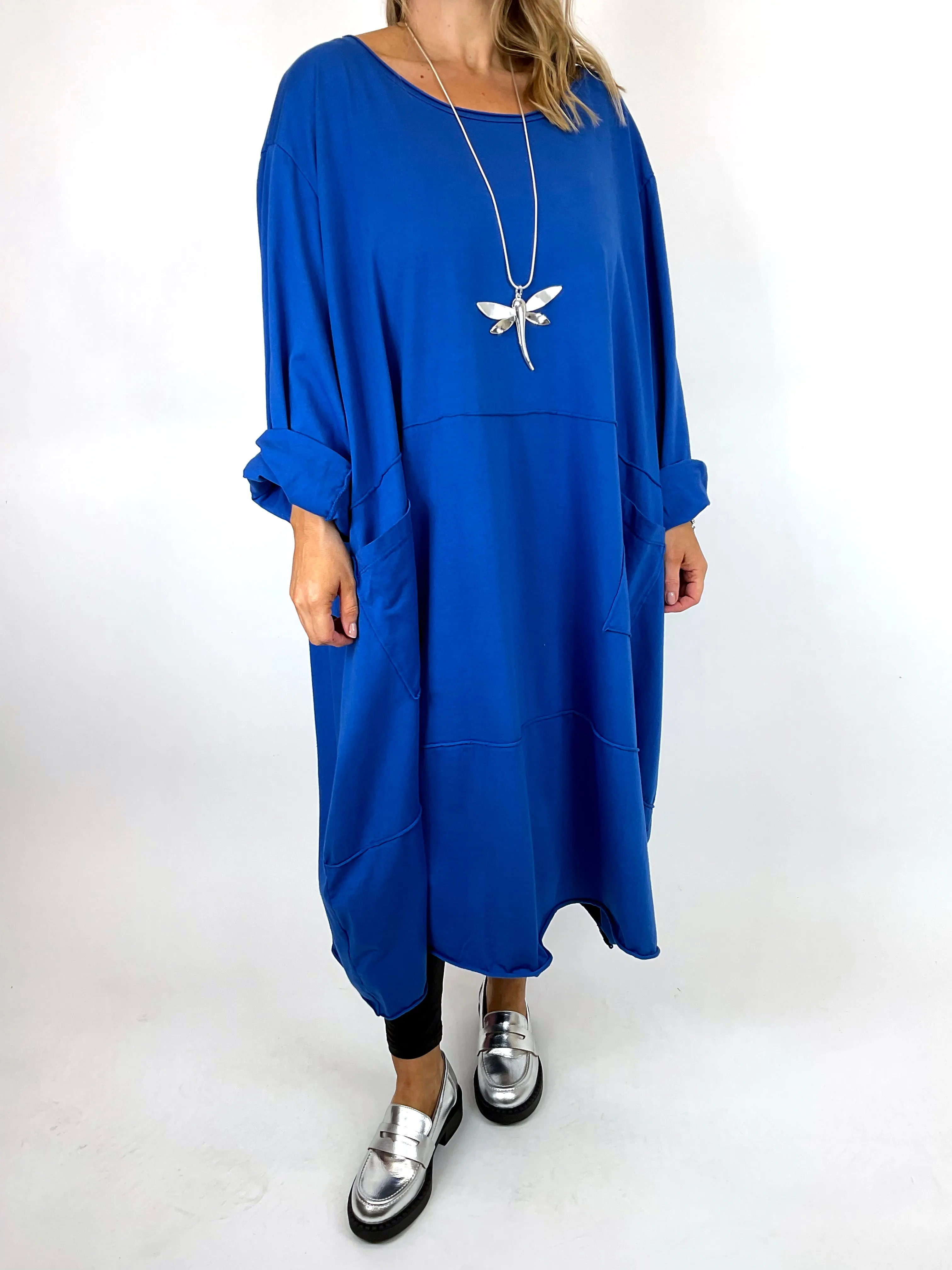 Made in Italy Lagenlook Clara Seam Tunic in Royal Blue. code 12075