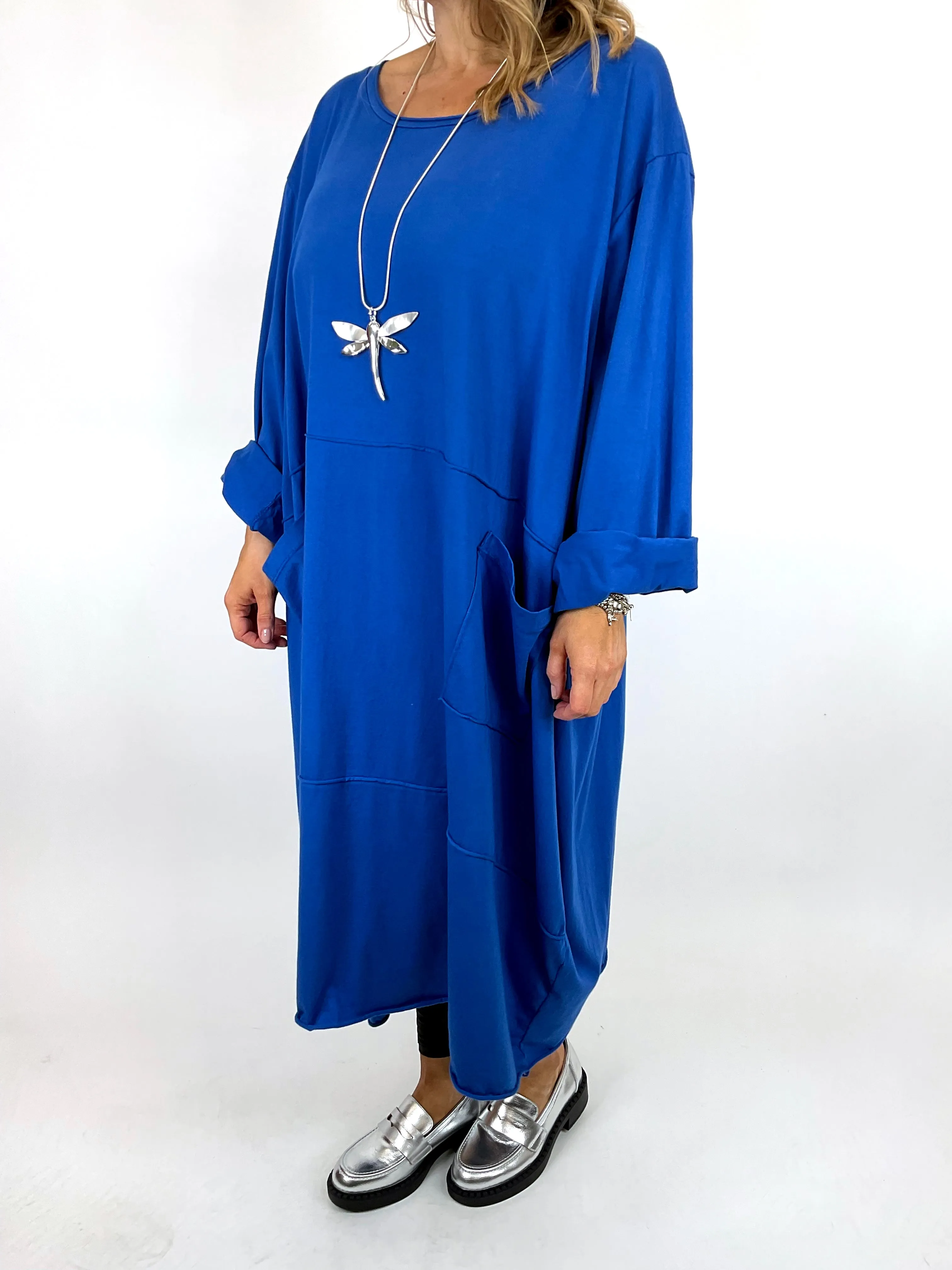 Made in Italy Lagenlook Clara Seam Tunic in Royal Blue. code 12075