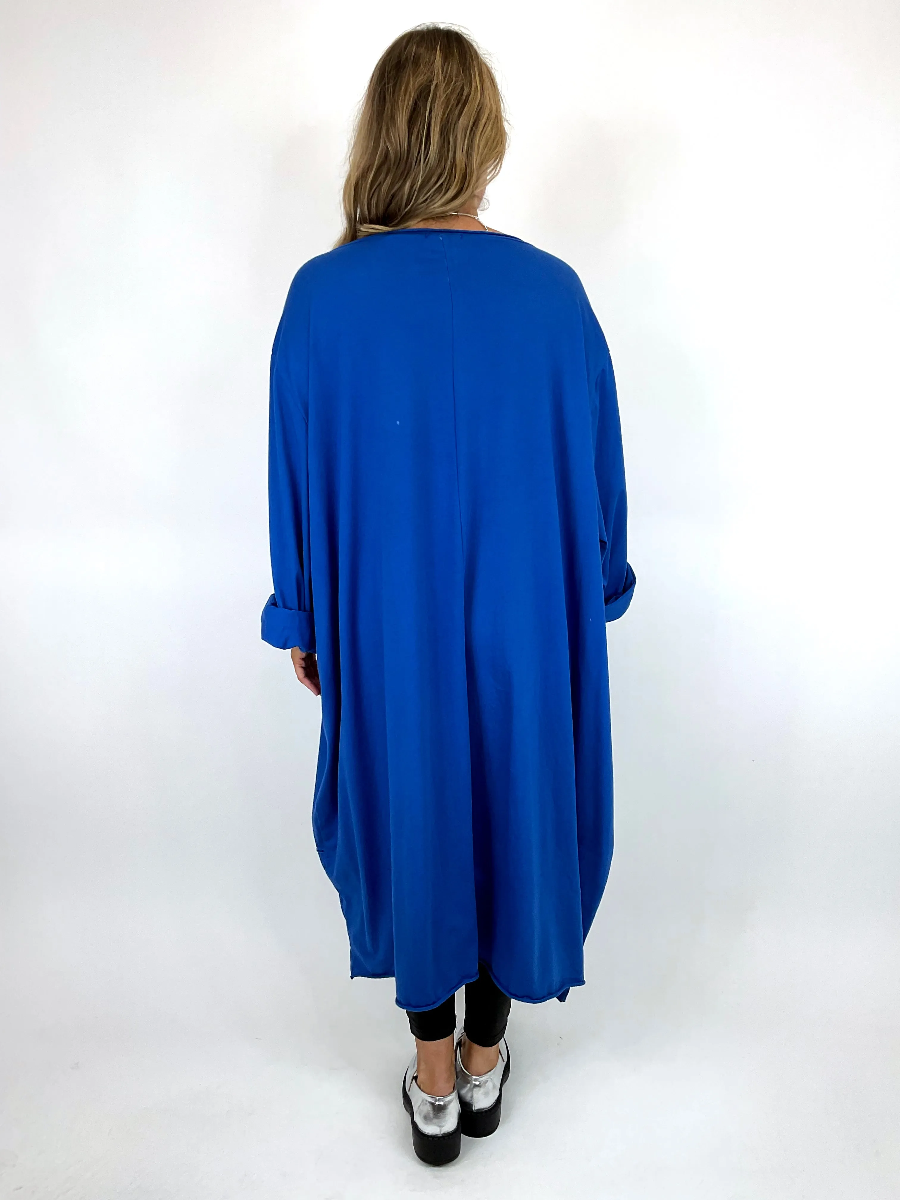 Made in Italy Lagenlook Clara Seam Tunic in Royal Blue. code 12075