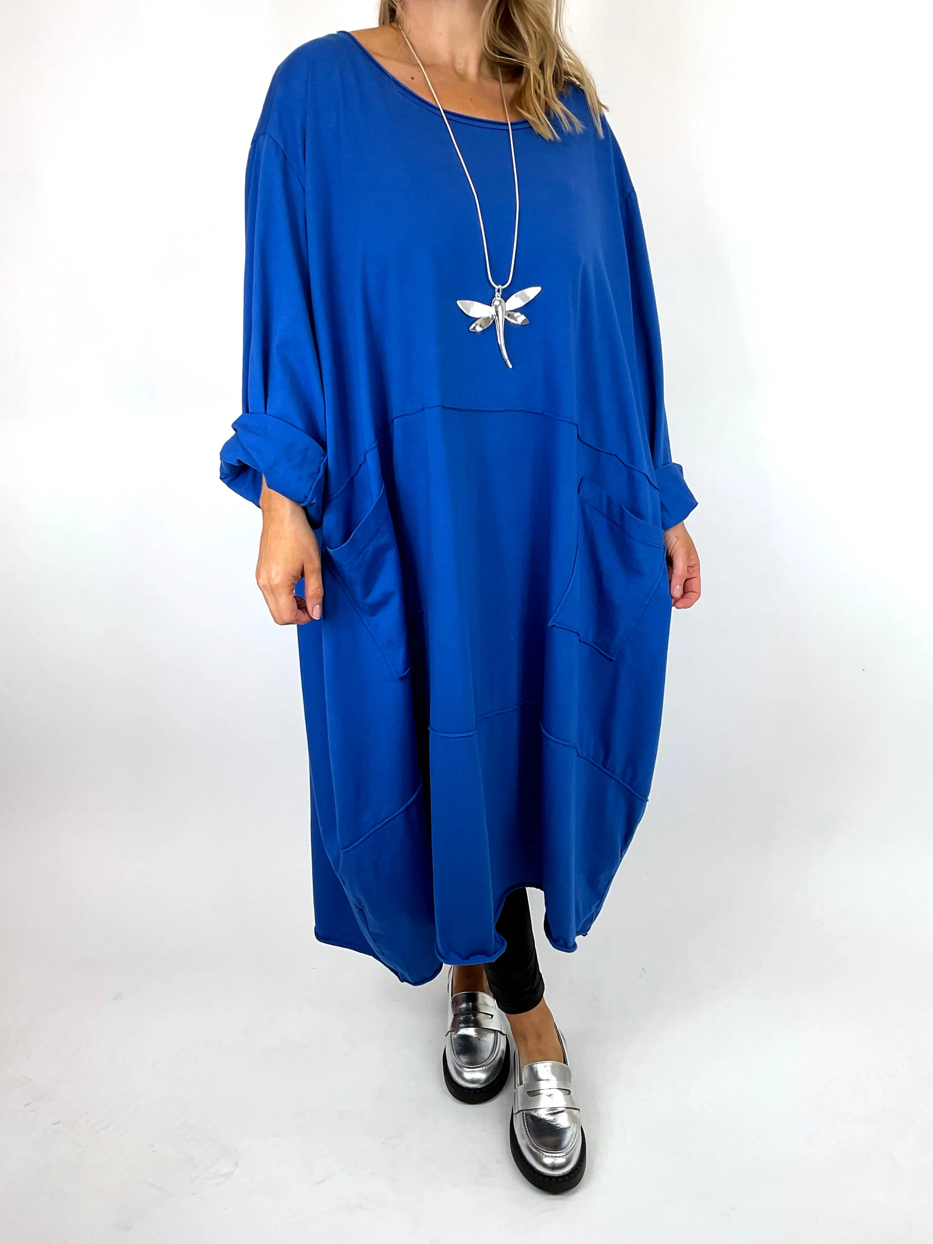 Made in Italy Lagenlook Clara Seam Tunic in Royal Blue. code 12075