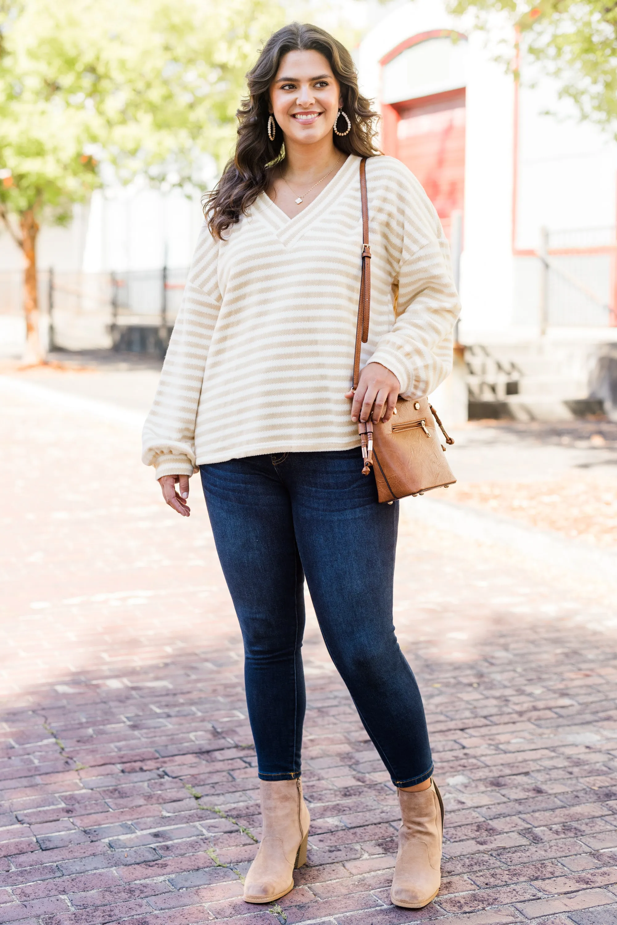 Making An Effect Pullover, Taupe-Cream