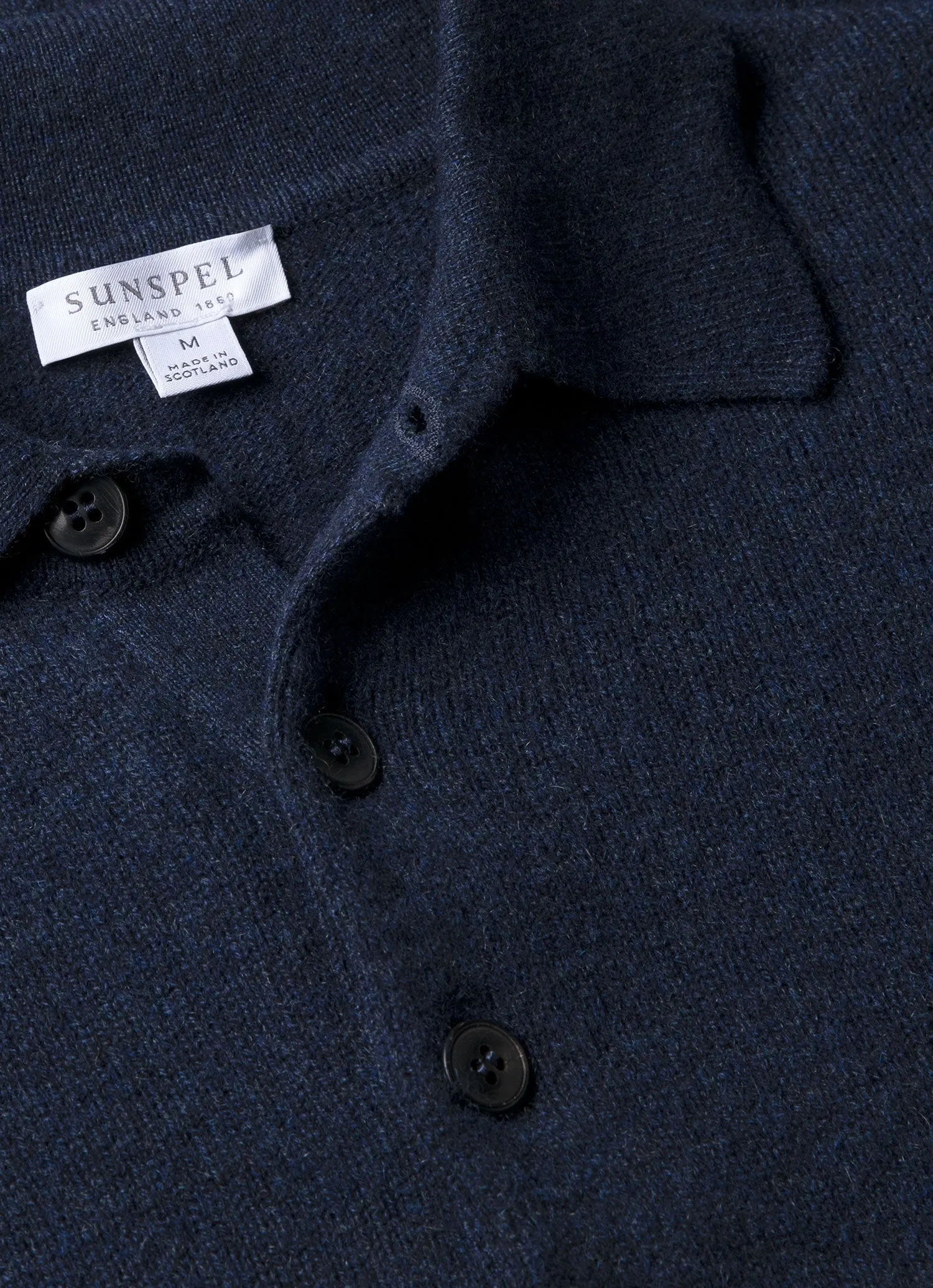 Men's Cashmere Polo Shirt in Navy Melange