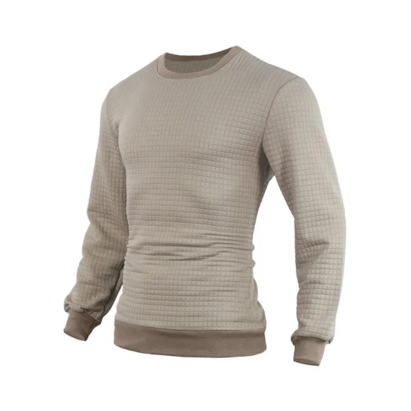 Men's Casual Crew Neck Waffle Sweater　24109627F