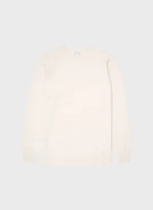 Men's Lambswool Crew Neck Jumper in Ecru