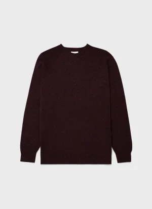 Men's Lambswool Crew Neck Jumper in Port Twist