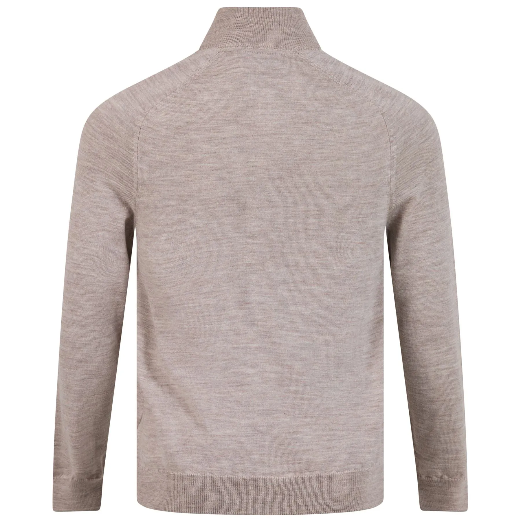 Merino Quarter Zip Pullover Warm Dust Marl - AW23