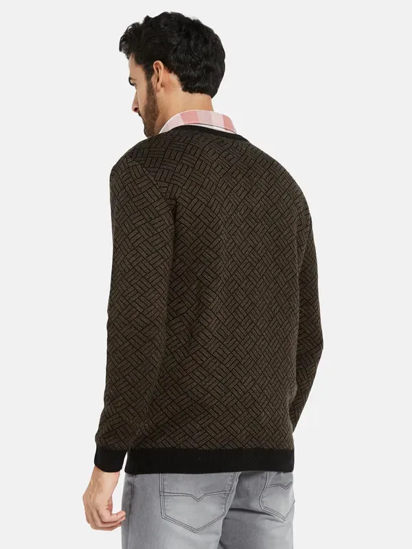 Mettle Men Brown Checked Pullover