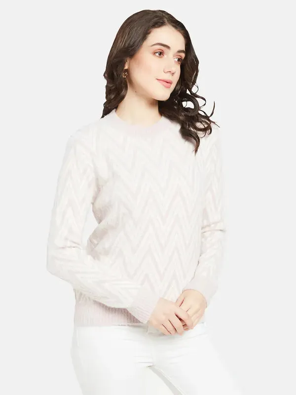 Mettle Women Purple  White Chevron Pullover