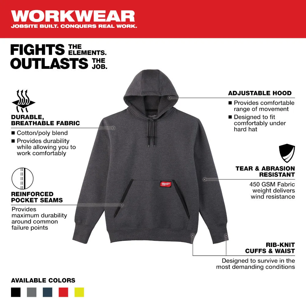 Milwaukee 350 Gray Heavy Duty Pullover Hoodie