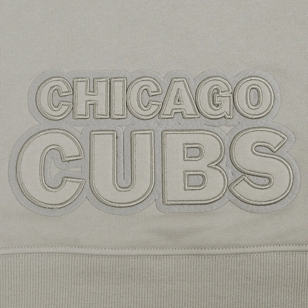 MLB CHICAGO CUBS NEUTRAL WOMEN'S CROPPED PO HOODIE (TAUPE)