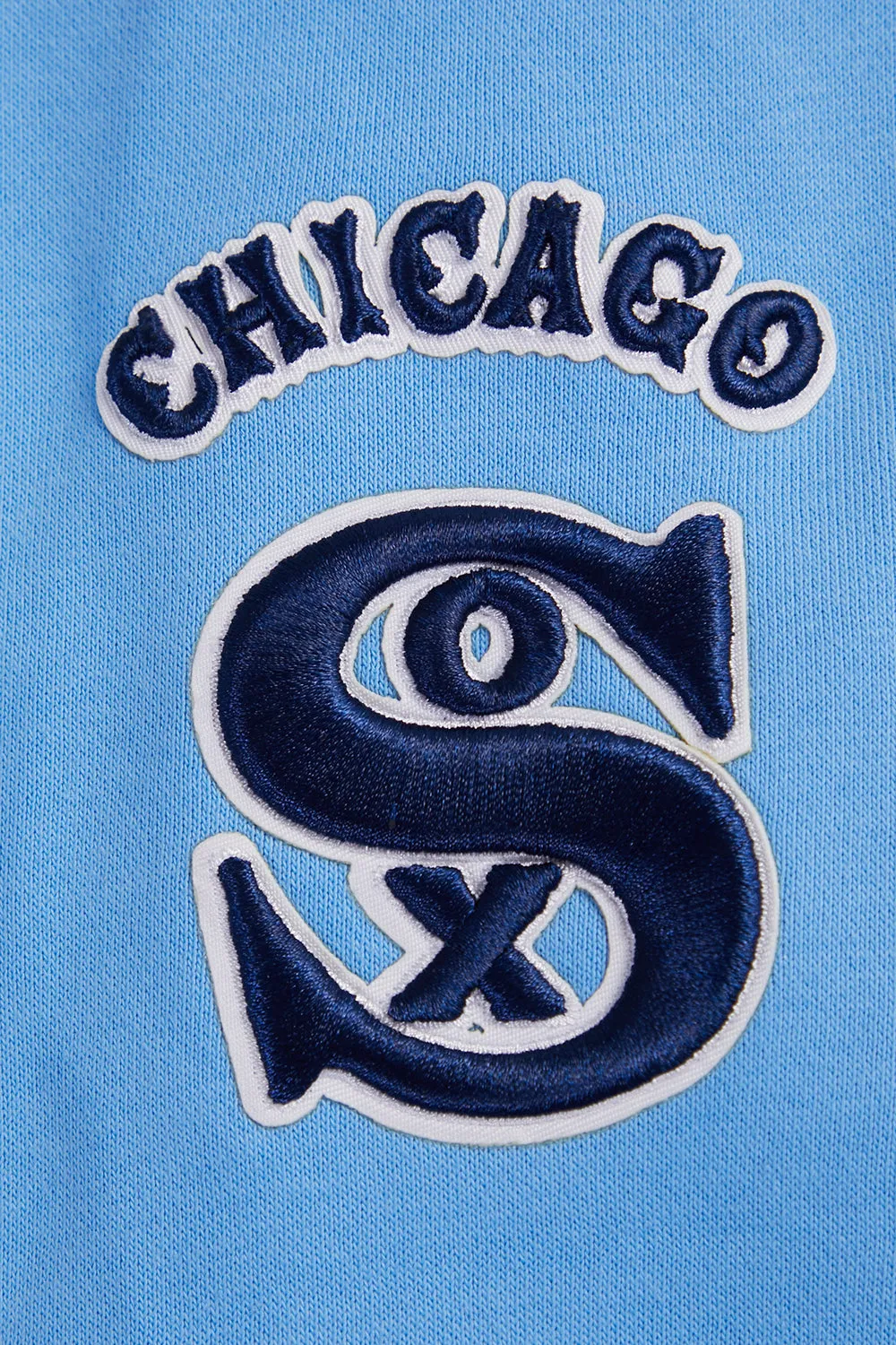 MLB CHICAGO WHITE SOX RETRO CLASSIC WOMEN'S RIB CROPPED PO HOODIE (UNIVERSITY BLUE/WHITE)