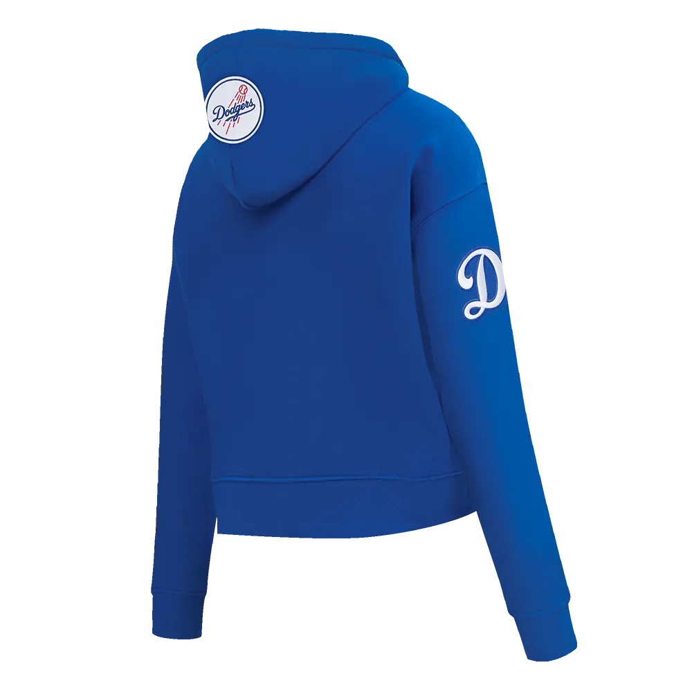 MLB LOS ANGELES DODGERS GAME DAY CLASSICS WOMEN'S DK CROPPED PO HOODIE (DODGER BLUE)