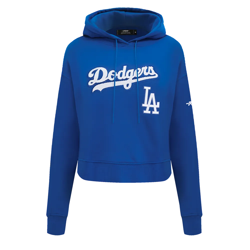 MLB LOS ANGELES DODGERS GAME DAY CLASSICS WOMEN'S DK CROPPED PO HOODIE (DODGER BLUE)