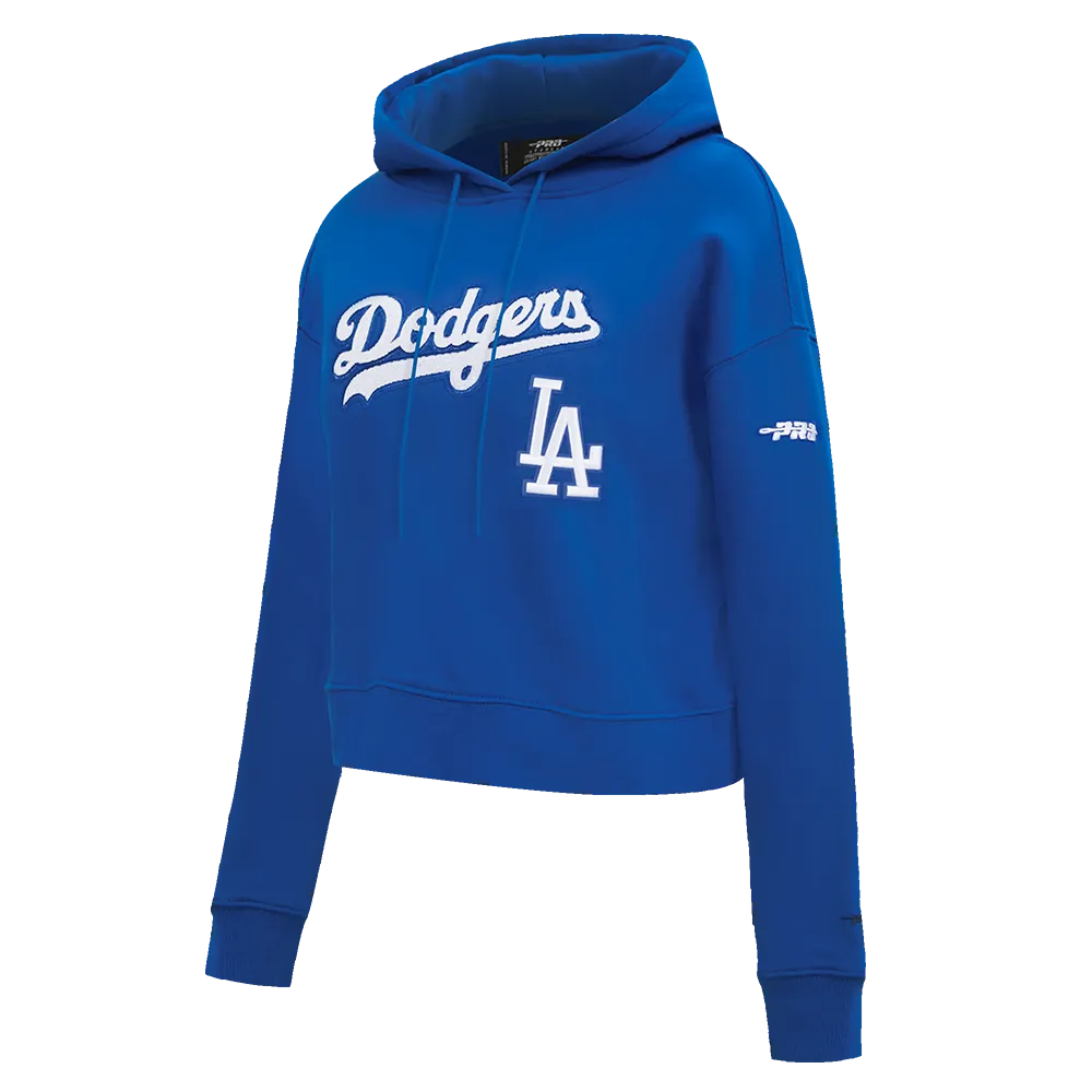 MLB LOS ANGELES DODGERS GAME DAY CLASSICS WOMEN'S DK CROPPED PO HOODIE (DODGER BLUE)