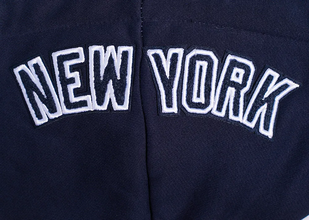 MLB NEW YORK YANKEES MASHUP WOMEN'S RIB CROPPED PO HOODIE (MIDNIGHT NAVY)