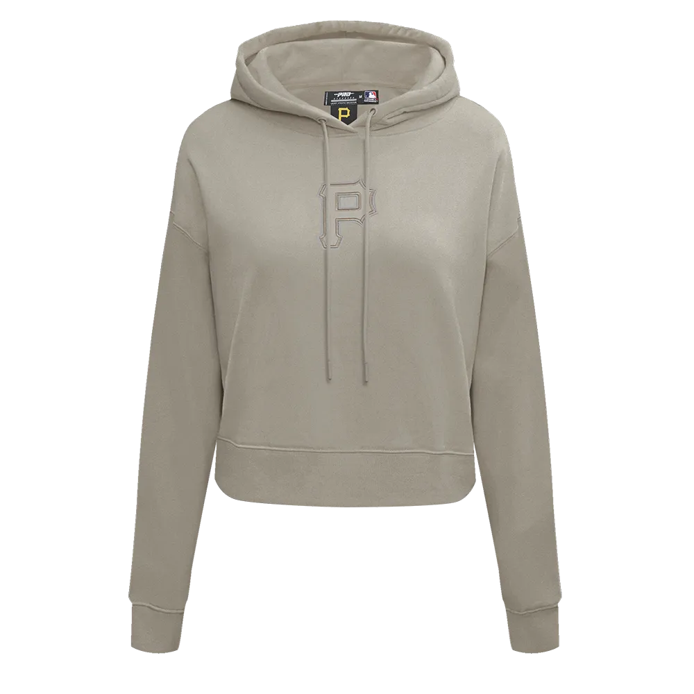 MLB PITTSBURGH PIRATES NEUTRAL WOMEN'S CROPPED PO HOODIE (TAUPE)