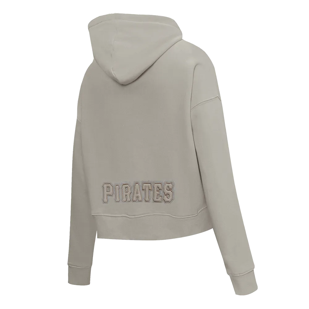 MLB PITTSBURGH PIRATES NEUTRAL WOMEN'S CROPPED PO HOODIE (TAUPE)