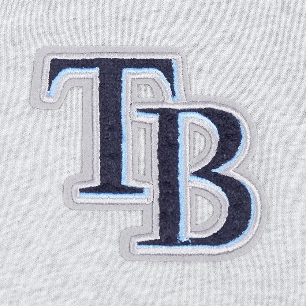 MLB TAMPA BAY RAYS CLASSIC WOMEN'S FLC CROPPED PO HOODIE (HEATHER GREY)