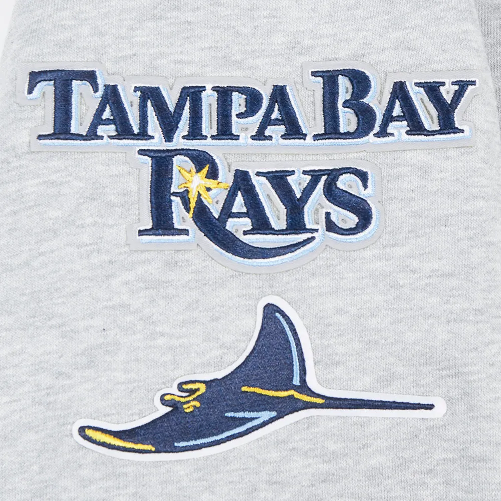 MLB TAMPA BAY RAYS CLASSIC WOMEN'S FLC CROPPED PO HOODIE (HEATHER GREY)