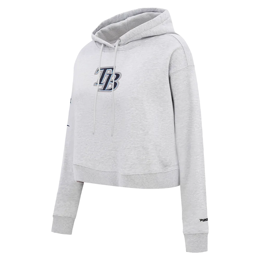 MLB TAMPA BAY RAYS CLASSIC WOMEN'S FLC CROPPED PO HOODIE (HEATHER GREY)