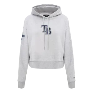 MLB TAMPA BAY RAYS CLASSIC WOMEN'S FLC CROPPED PO HOODIE (HEATHER GREY)