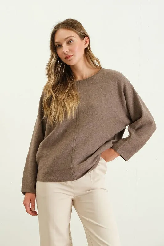 Mocha Center Seam Classic Pullover