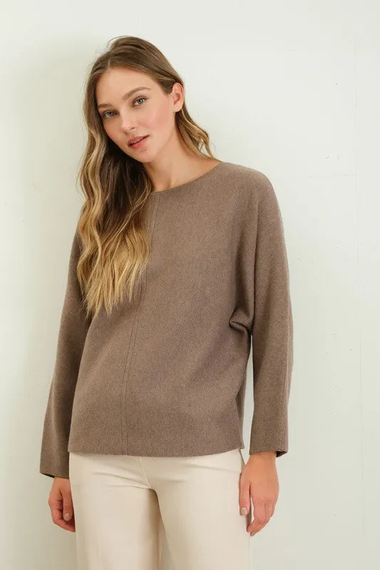 Mocha Center Seam Classic Pullover