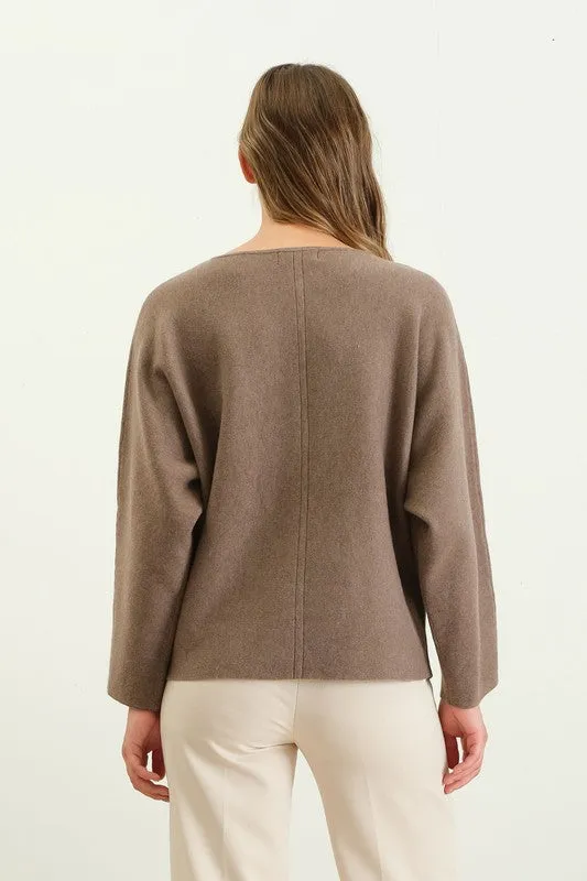 Mocha Center Seam Classic Pullover