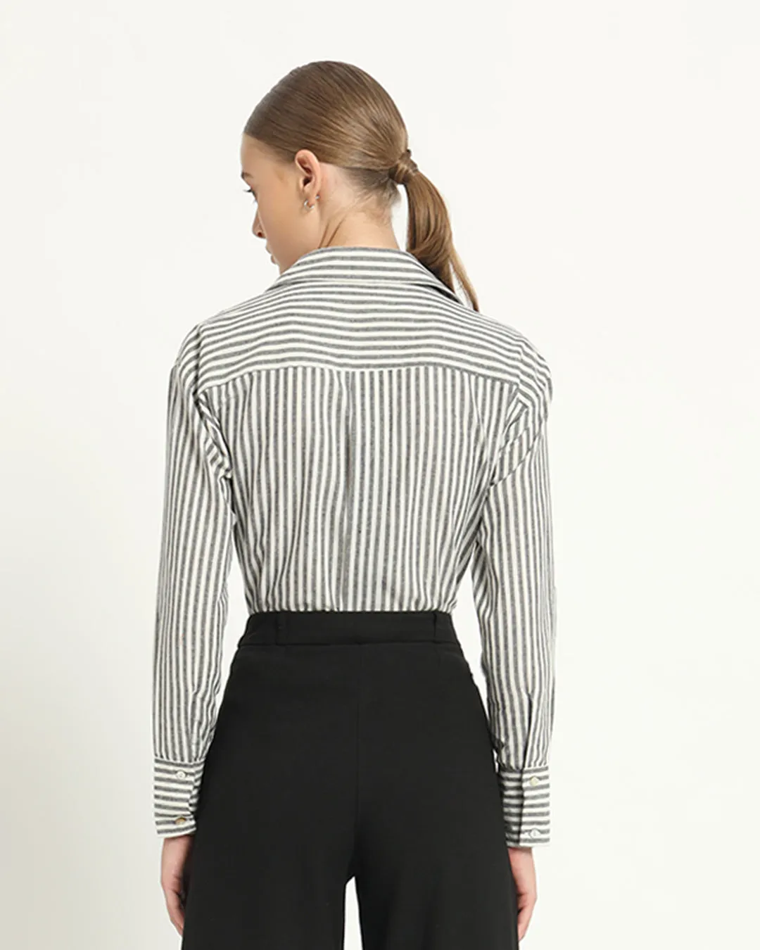 Monochrome Stripe Formal Shirt