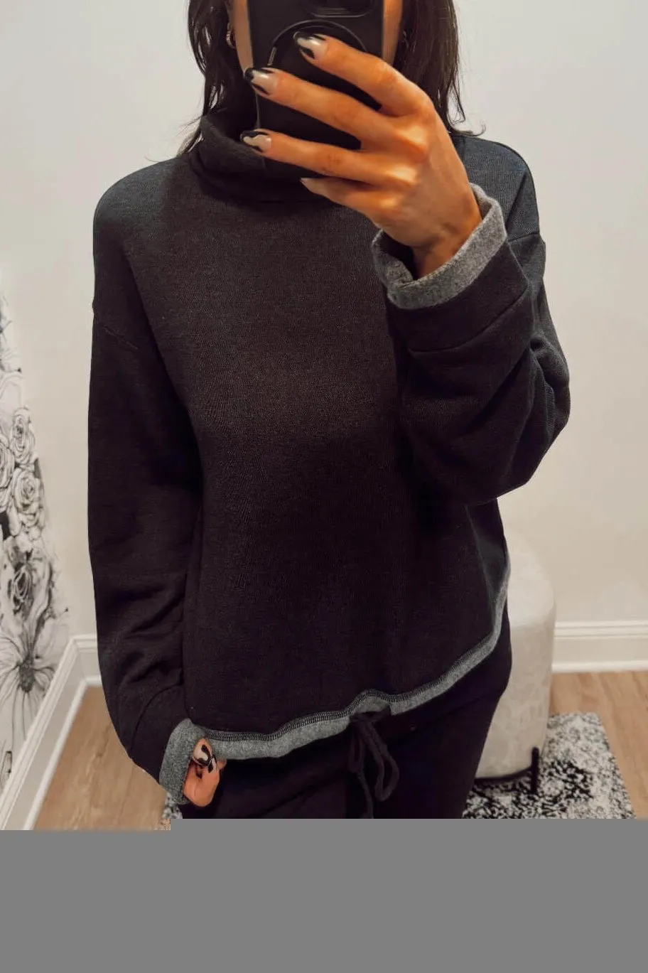 Monrow Teddy Fleece Funnel Neck Pullover