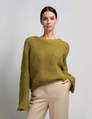 Mustard Yellow Cable Knit Pullover