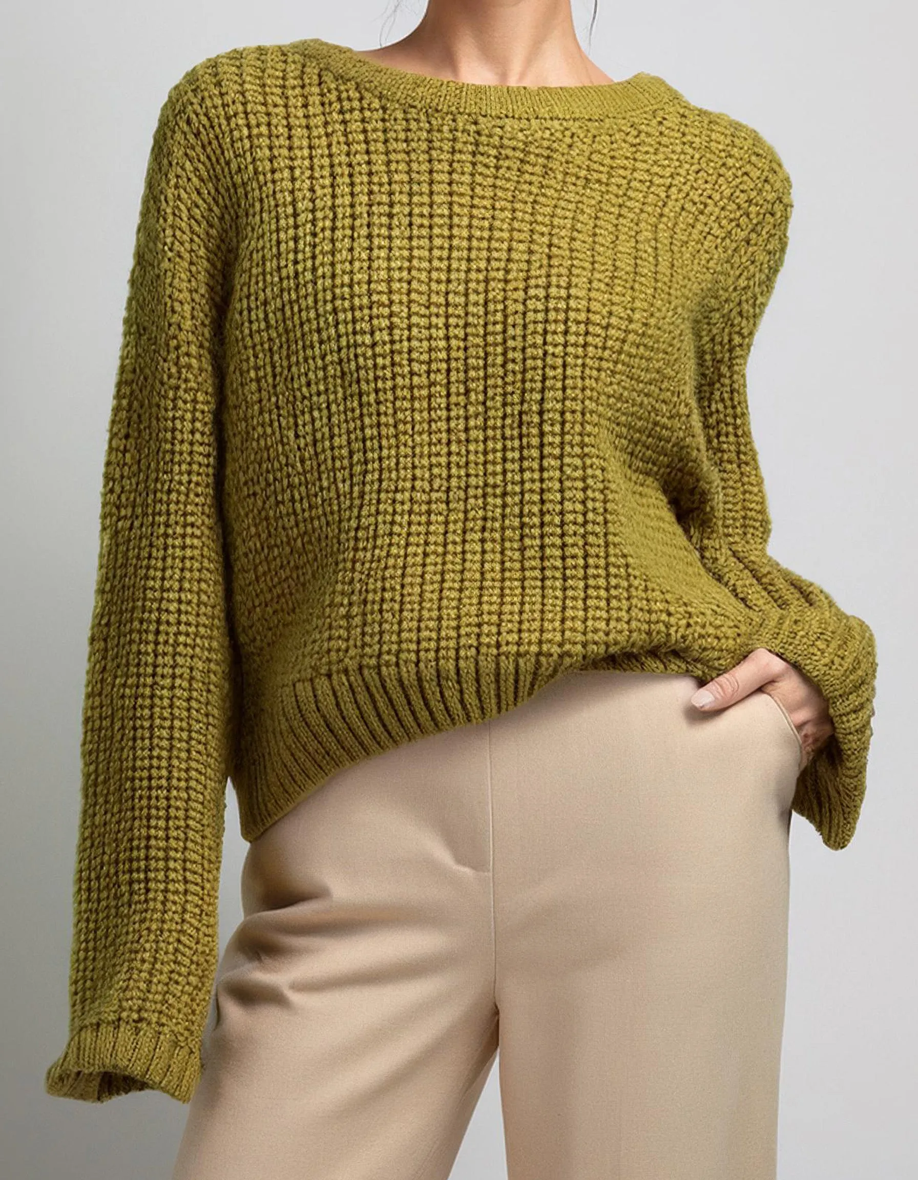 Mustard Yellow Cable Knit Pullover