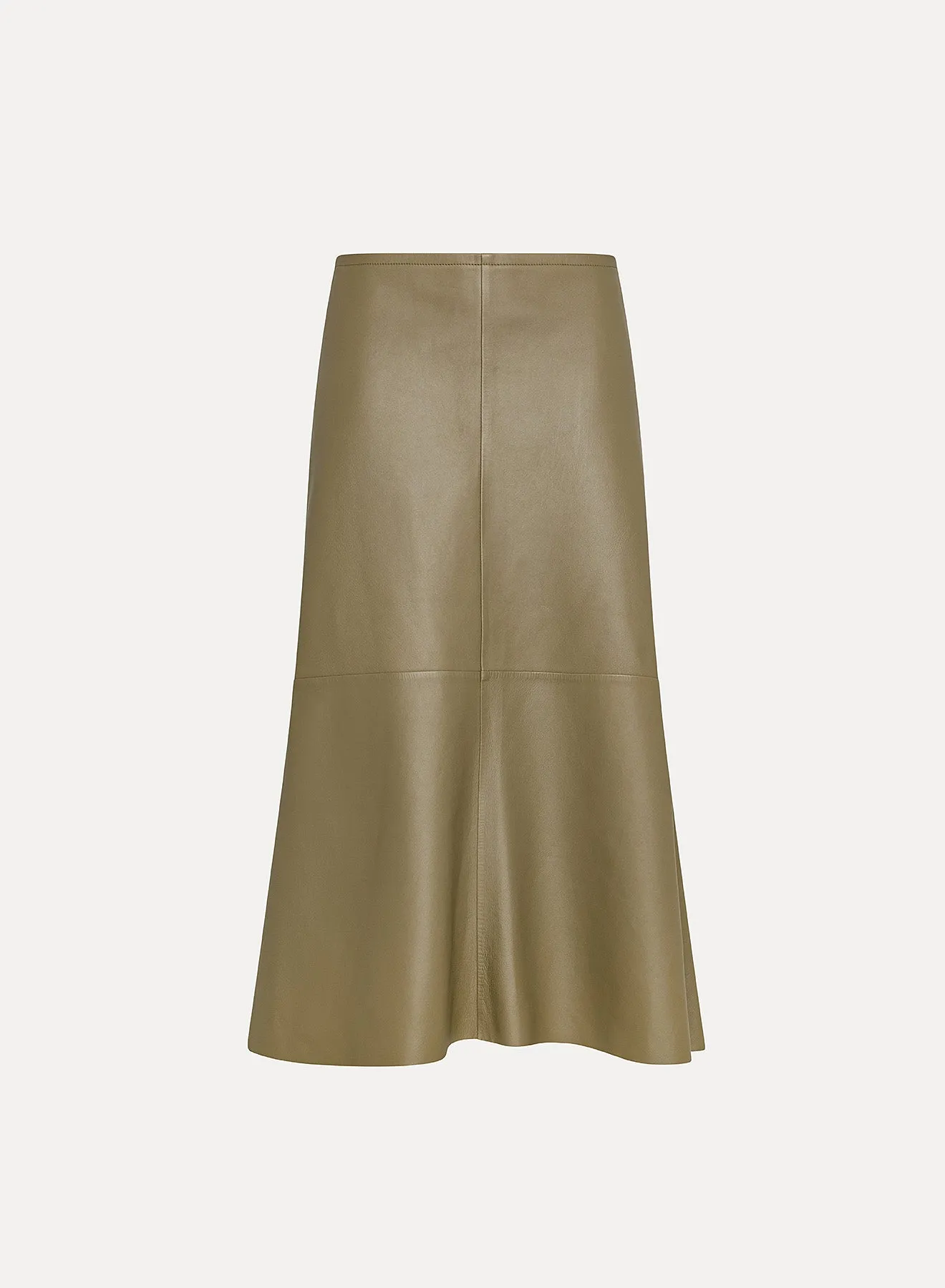 NAPPA LEATHER MIDI FLARED SKIRT