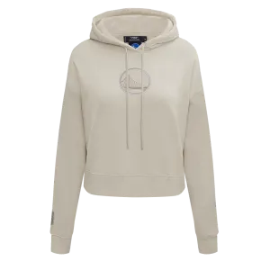 NBA GOLDEN STATE WARRIORS NEUTRAL WOMEN'S CROPPED PO HOODIE (TAUPE)