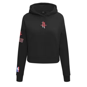 NBA HOUSTON ROCKETS CLASSIC WOMEN'S FLC CROPPED PO HOODIE (BLACK)