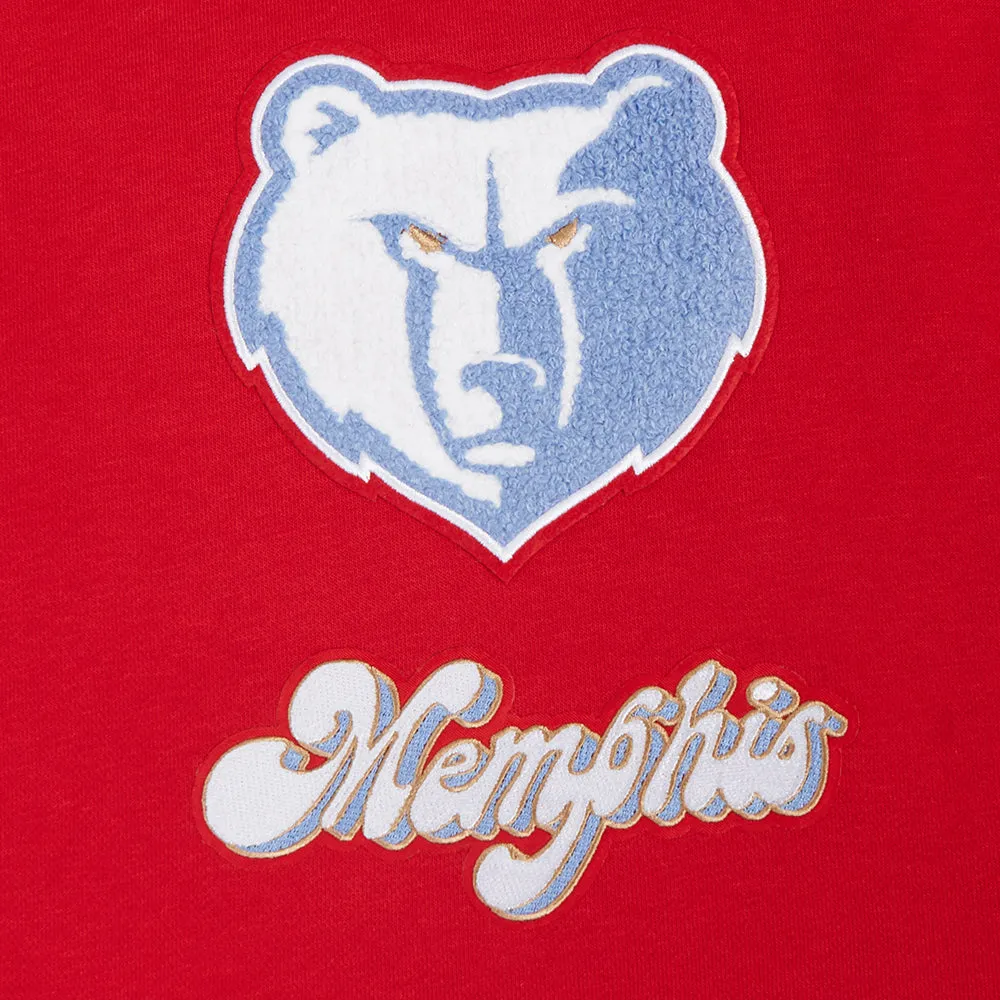 NBA MEMPHIS GRIZZLIES CITY EDITION 24-25 WOMEN'S FLC CROPPED PO HOODIE (RED)