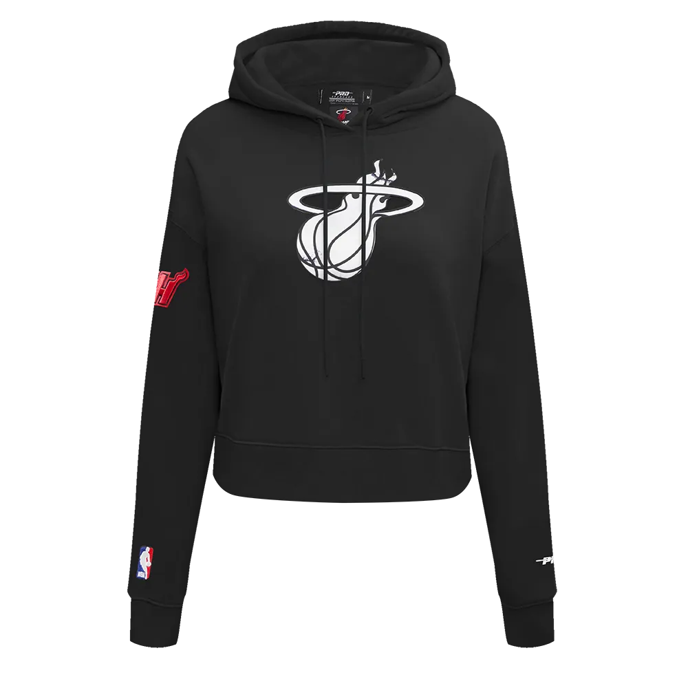 NBA MIAMI HEAT CHEST HEAT CULTURE MEN'S CROPPED PO HOODIE (BLACK)